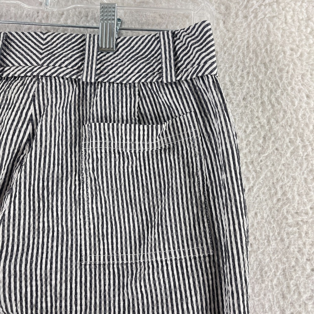 St. John Sport Wide-Leg Crop Pants Womens Size 6 Gray White Stripe VTG Casual - Picture 13 of 16